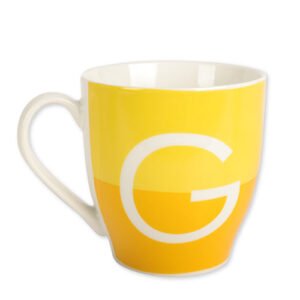 Initial G Two Tone Yellow Monogram Mug