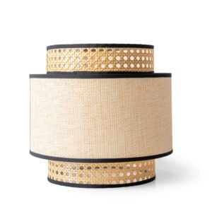 Natural Raffia Easy Fit Contrast Trim Lampshade 26cm