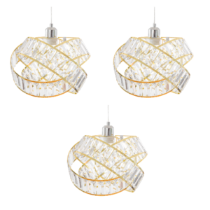 Crystal 3 Tier Interlocking Lamp Shade 31cm Assorted Colours