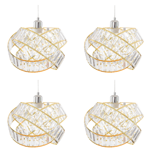 Crystal 3 Tier Interlocking Lamp Shade 31cm Assorted Colours