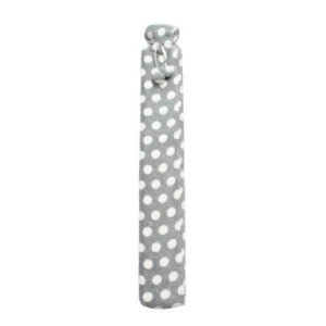 Long Hot Water Bottle Grey With White Polkadots