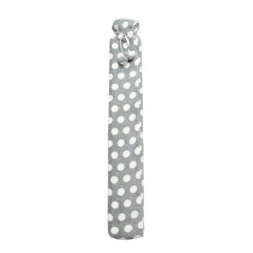 Long Hot Water Bottle Grey With White Polkadots