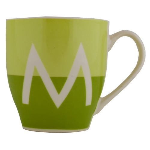 Initial M Green Two Tone Monogram Mug