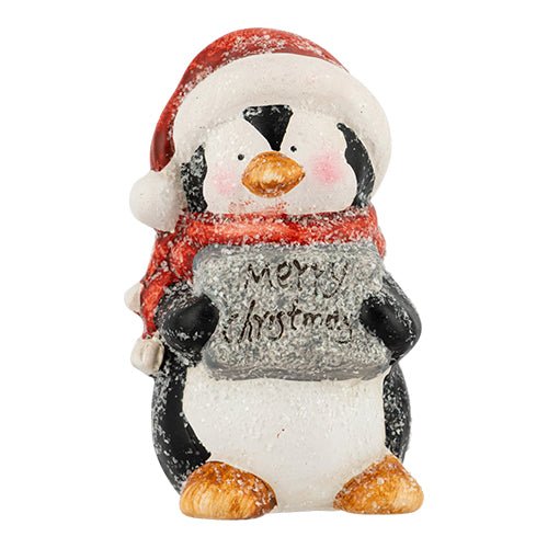 Penguin Ornament With Merry Christmas Sign