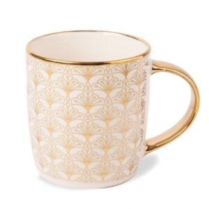 Gold and Cream Gold Ceramic Mug 350ml Assorted Designs