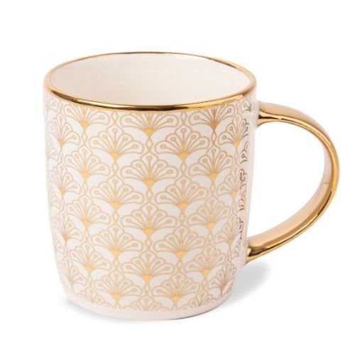 Gold and Cream Gold Ceramic Mug 350ml Assorted Designs
