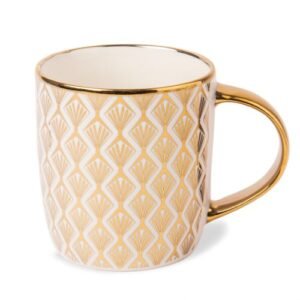 Gold and Cream Gold Ceramic Mug 350ml Assorted Designs
