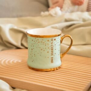 It's Coffee Time Ceramic Mug with Gold Finish 350ml Assorted Designs