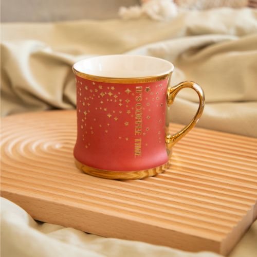 It’s Coffee Time Ceramic Mug with Gold Finish 350ml Assorted Designs