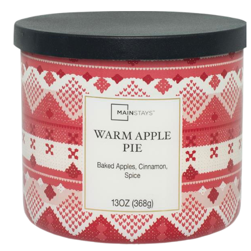 Mainstays Scented 3-Wick Jar Candle Warm Apple Pie 13 oz