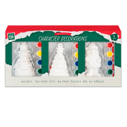 Paint Your Own Plaster Character Decorations Christmas Craft Kit 3 Pack