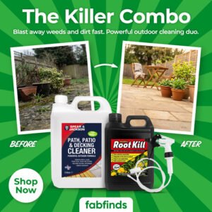 FabFinds Garden Cleaning and Weed Control Bundle Patio Cleaner and Weedkiller Set