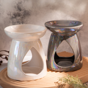 Deluxe Teardrop Pearlised Oil and Wax Melt Burner 14cm Assorted Colours