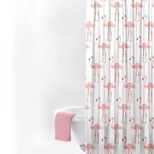 Moda Flamingo Printed Shower Curtain 180cm x 180cm