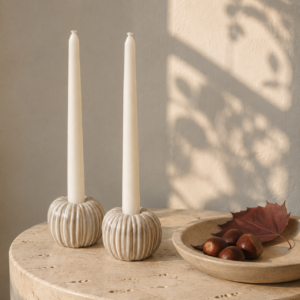 Natural Pumpkin Ceramic Candle Holder
