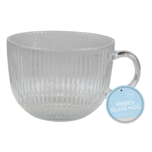 Ribbed Glass Mug 500ml