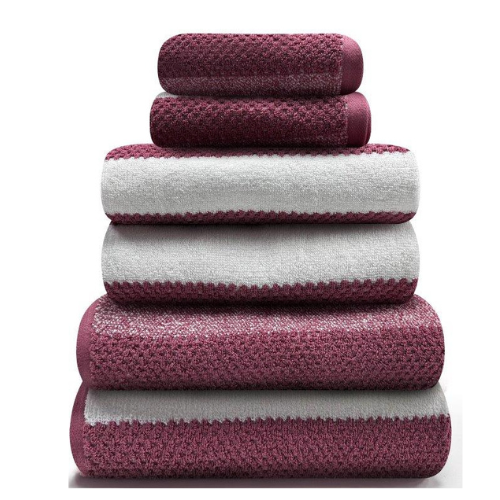 Royal Stripe Towel Collection — Hand Towel — Dark Pink