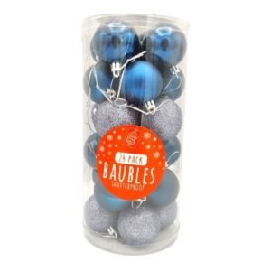 Royal Blue Christmas 50mm 24 Pack Baubles