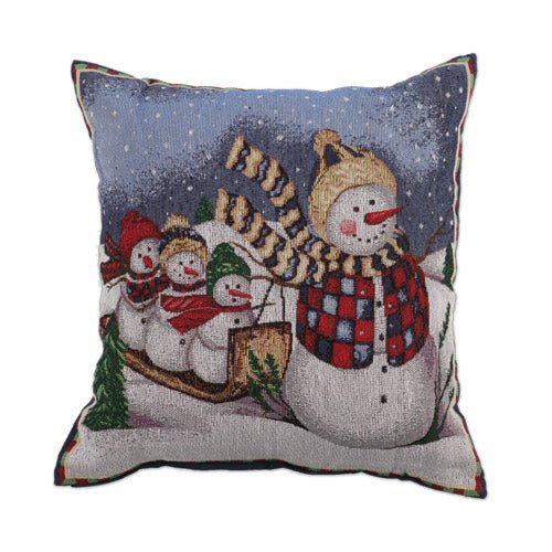 Snowman Sledge Christmas Cushion 45cm x 45cm