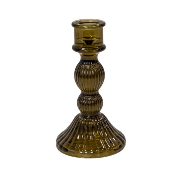 Medium Olive Green Decorative Candle Holder