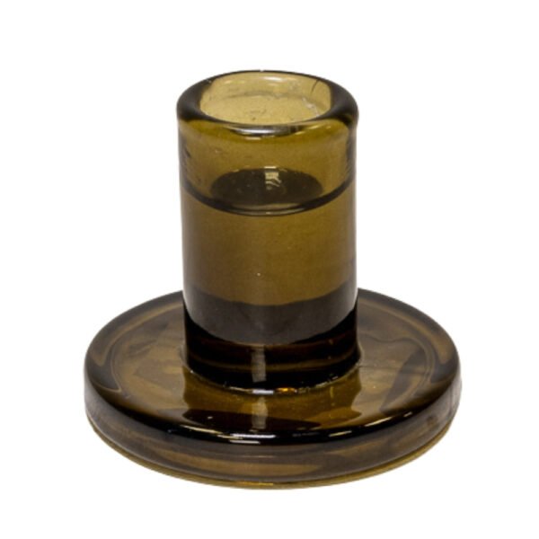 Olive Green Smooth Small Candle Holder
