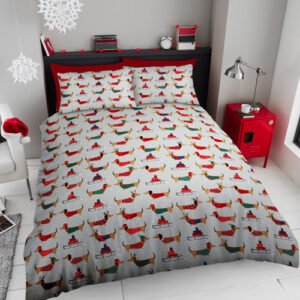 Life From Coloroll Christmas Snowy Sausage Christmas Duvet Set Assorted Sizes
