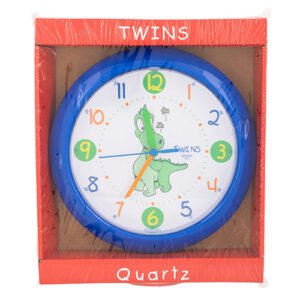 Twins Quartz Kids Dinosaur Clock 21cm