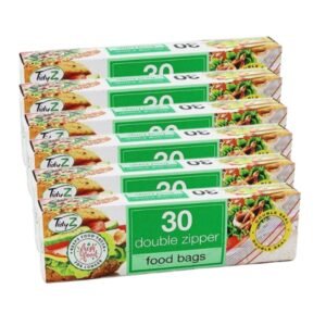 TidyZ Double Zip Food Storage Bags 30 Assorted Pack