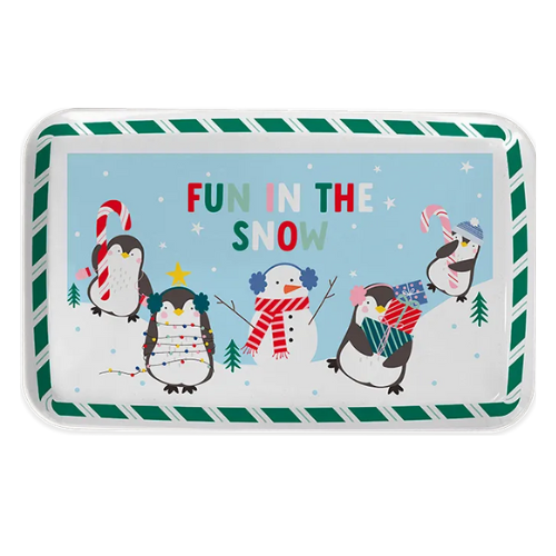 Christmas Plastic Serving Tray L29.5 × W19 Assorted Design