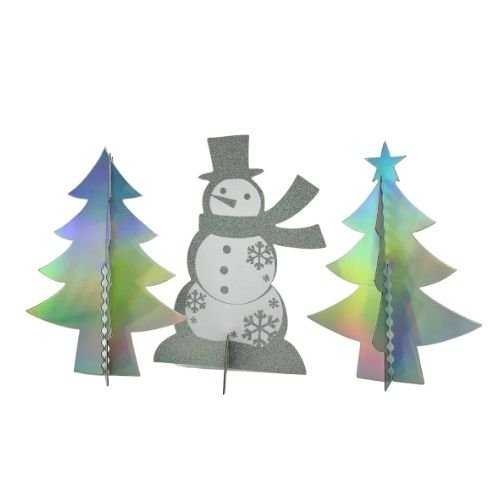 Snowman and Christmas Tree Table Decorations