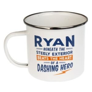 Enamel Personalised Coffee Mug Ryan