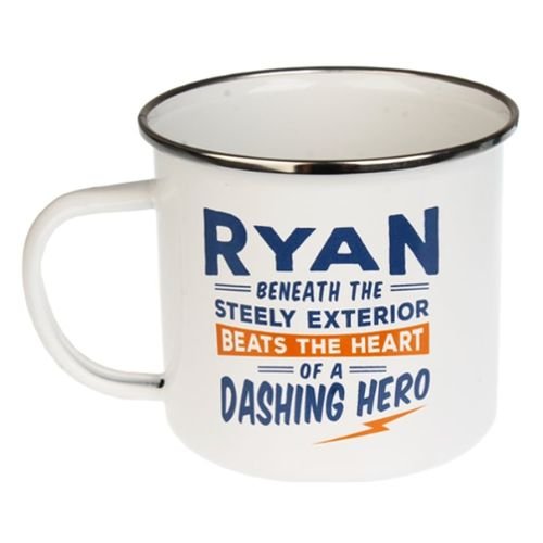 Enamel Personalised Coffee Mug Ryan