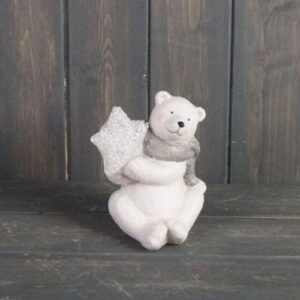 Christmas Polar Bear with a light up Star