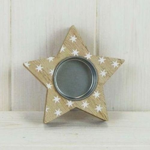 Christmas Wooden Star Tealight Holder