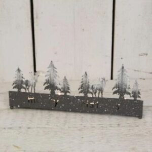 Forest Green Christmas Metal Tealight Holder