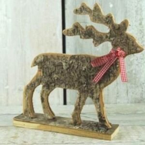 Medium Birch Bark Reindeer Ornament