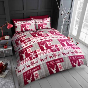 Life From Coloroll Winter Patchwork Christmas Duvet Set Assorted Sizes