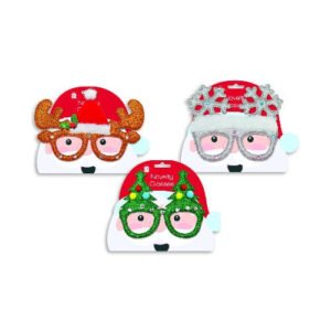 Glitter Novelty Christmas Character Glasses Assorted Designs