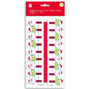 Novelty Christmas Santa Hat Card Holder 18 Pegs