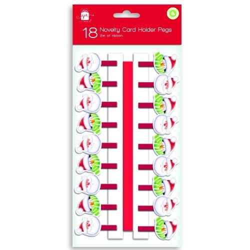 Novelty Christmas Santa Hat Card Holder 18 Pegs