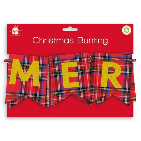 ‘Merry Christmas’ Tartan Bunting