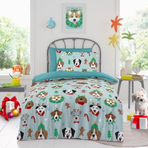 Life From Coloroll Kids Christmas Dogs Printed Duvet Set Single