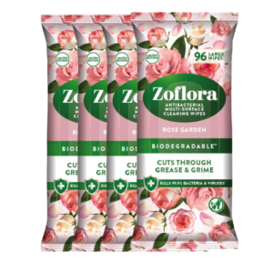 Zoflora Antibacterial Large Wipes Rose Garden 96 Wipes Assorted Packs