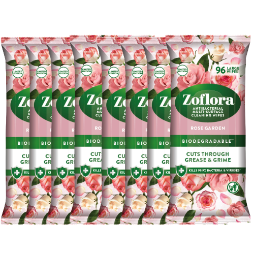 Zoflora Antibacterial Large Wipes Rose Garden 96 Wipes Assorted Packs