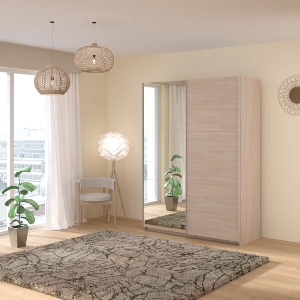 Swing Oak Mirrored Robe