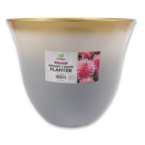 Grey Abigail 3 Band Planter 13in