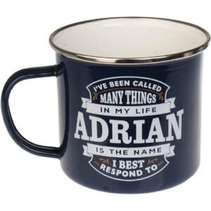 Enamel Personalised Coffee Mug Adrian