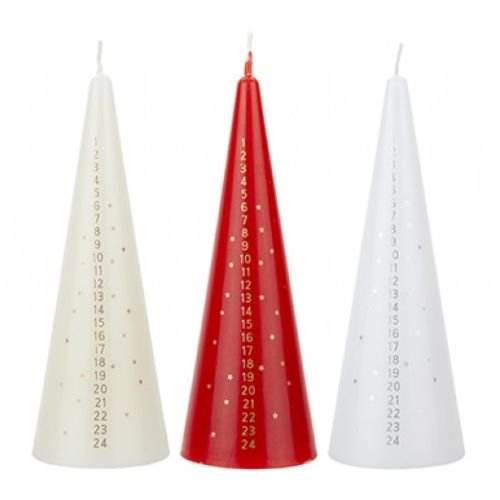 Christmas Advent Candle 15cm Assorted Colours
