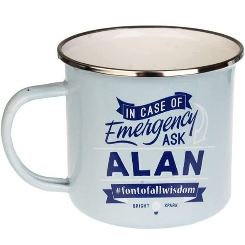 Enamel Personalised Coffee Mug Alan