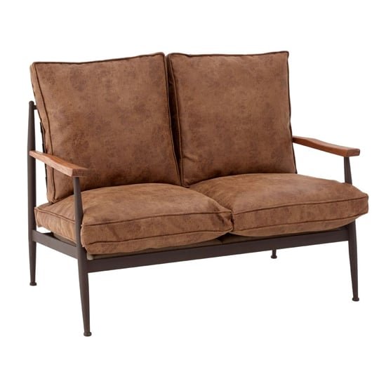 Ashbling Upholstered 2-Seater Leather Sofa – Brown